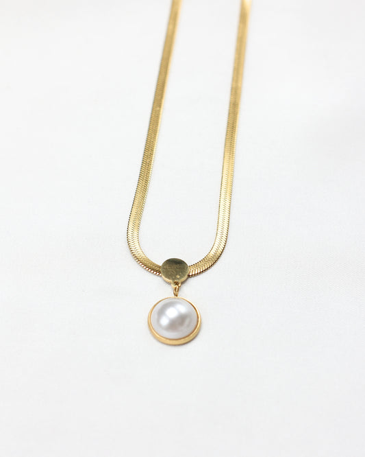 Pearl Snake Chain Necklace