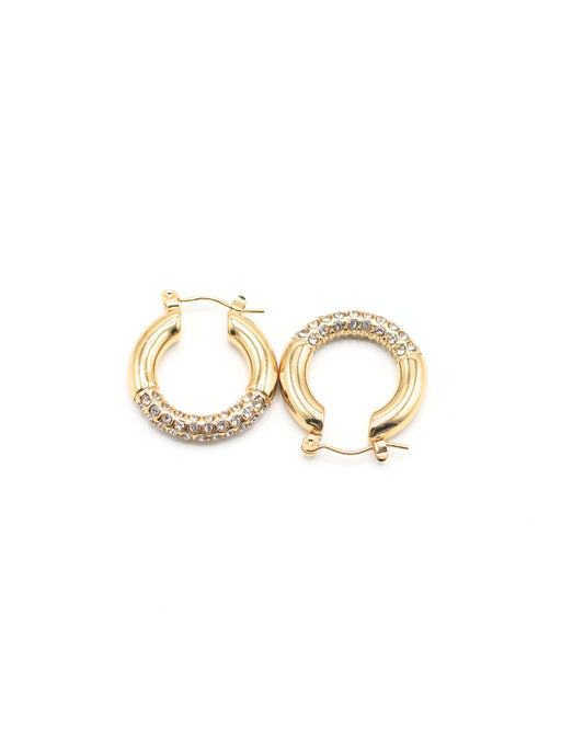 Golden Zirconia Hoops
