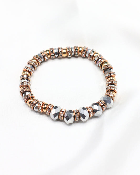 White & Beige Beaded Bracelet