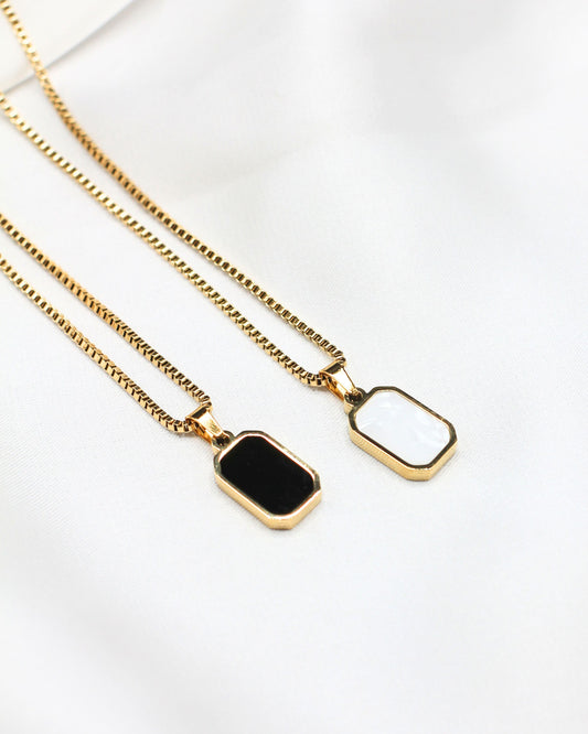 Small Square Necklace (Dual Sided)