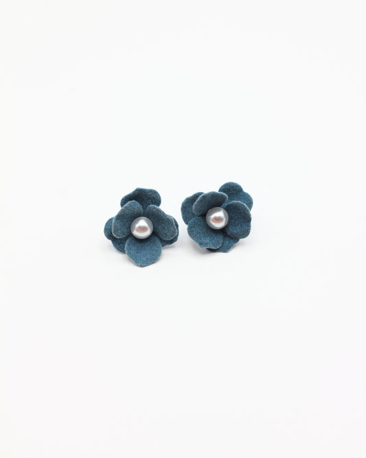 Small Blue Floral Earrings