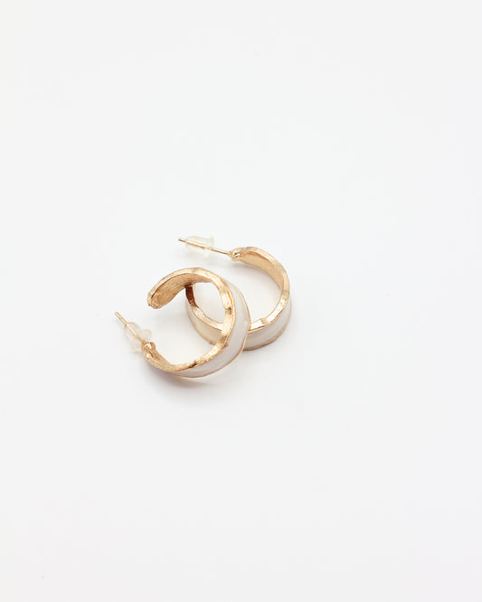 Small White Hoop Earrings