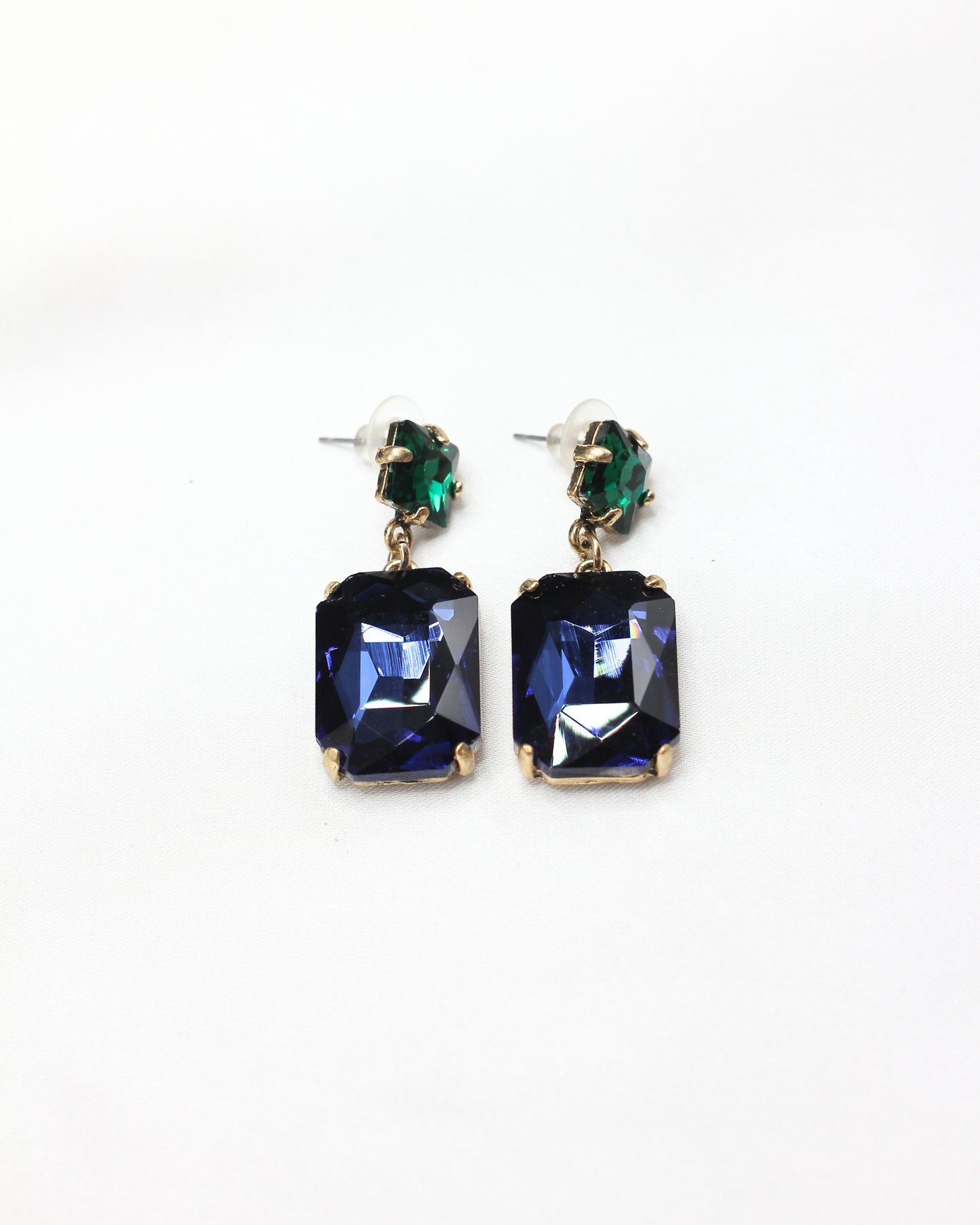 Crystal Blue Green Earrings