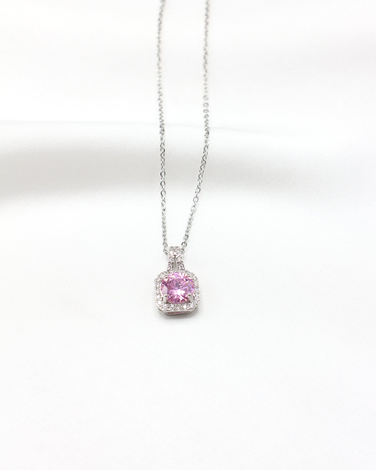 Pink Zircon Aura Necklace