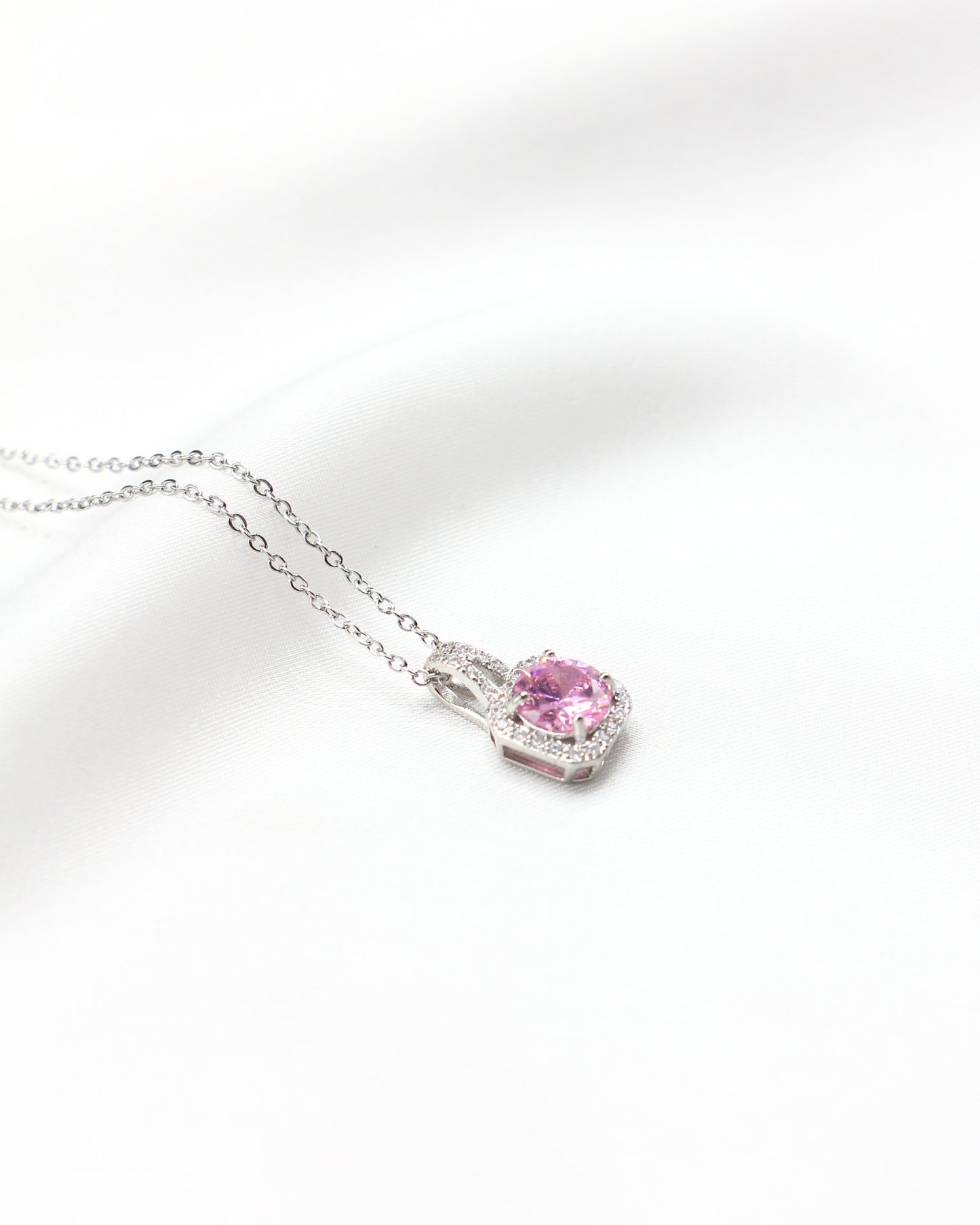 Pink Zircon Aura Necklace