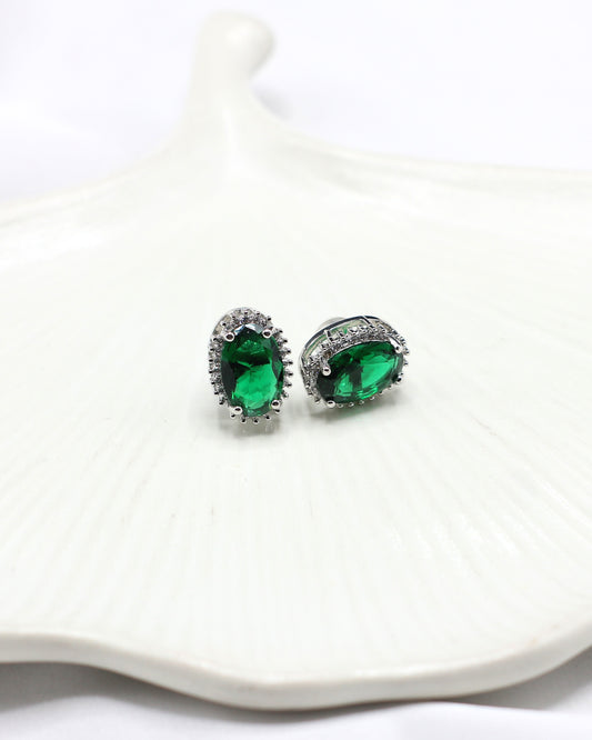 Emerald Zircon Studs