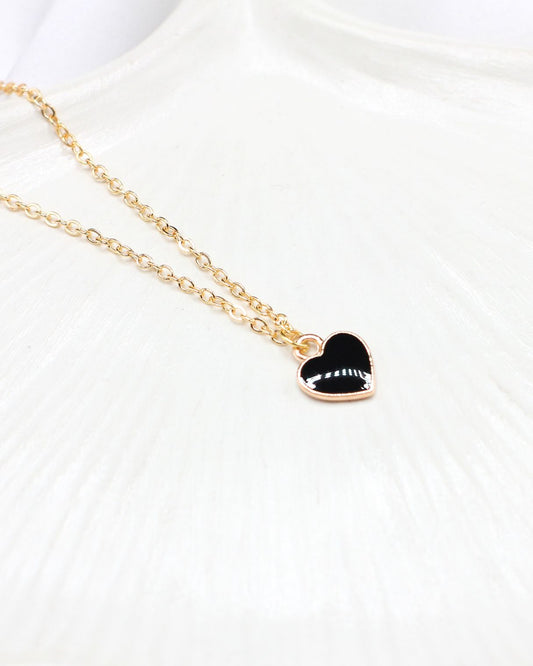 Mini Black Heart Necklace