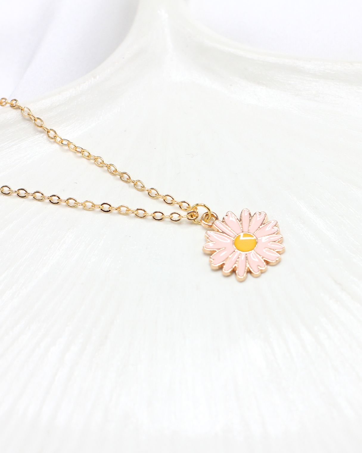 Pink Daisy Necklace