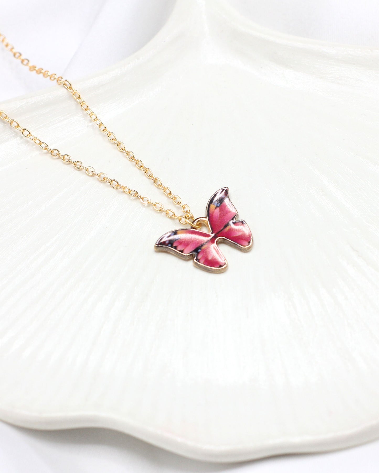 Printed Butterfly Necklace