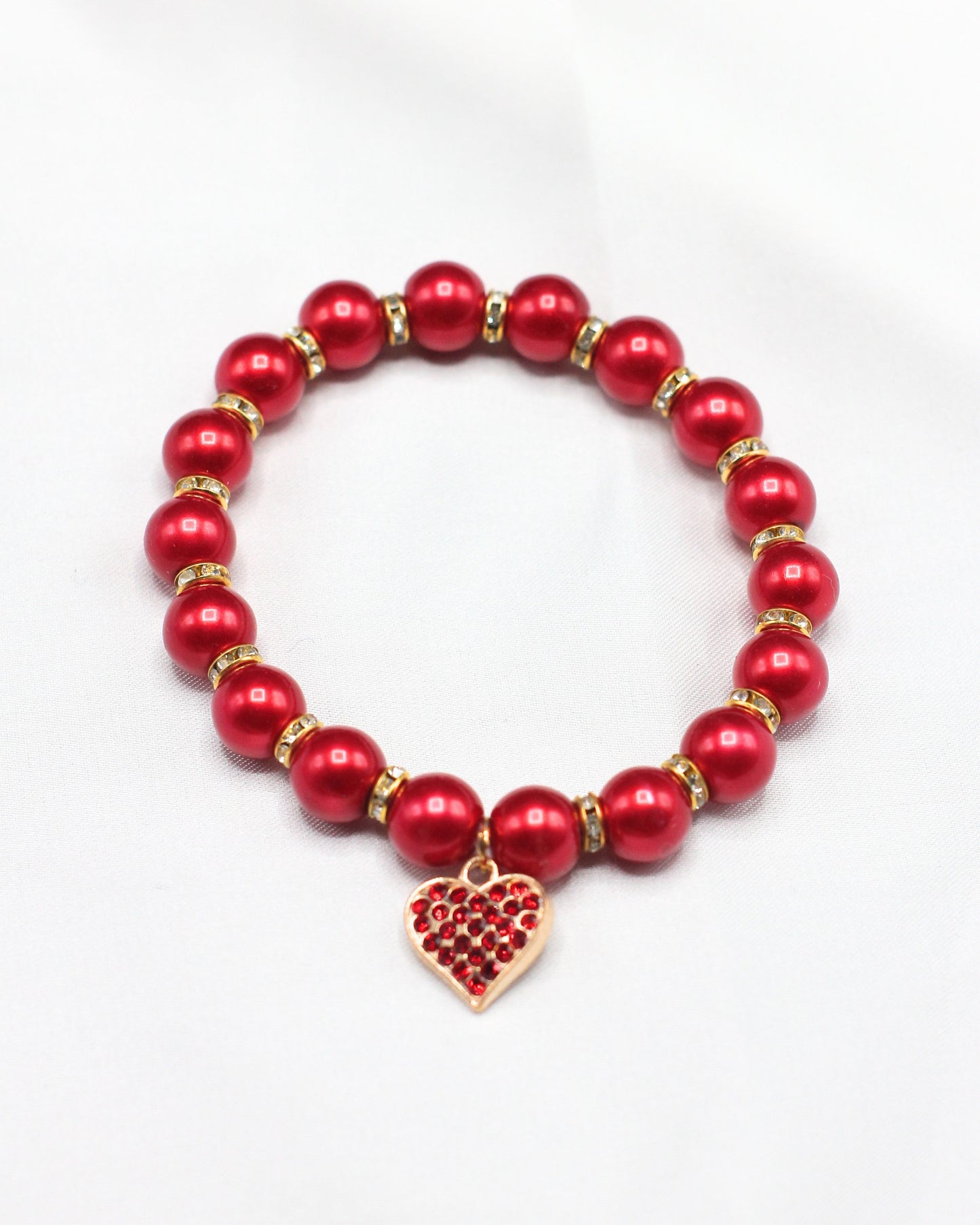 Red Heart Beaded Bracelet