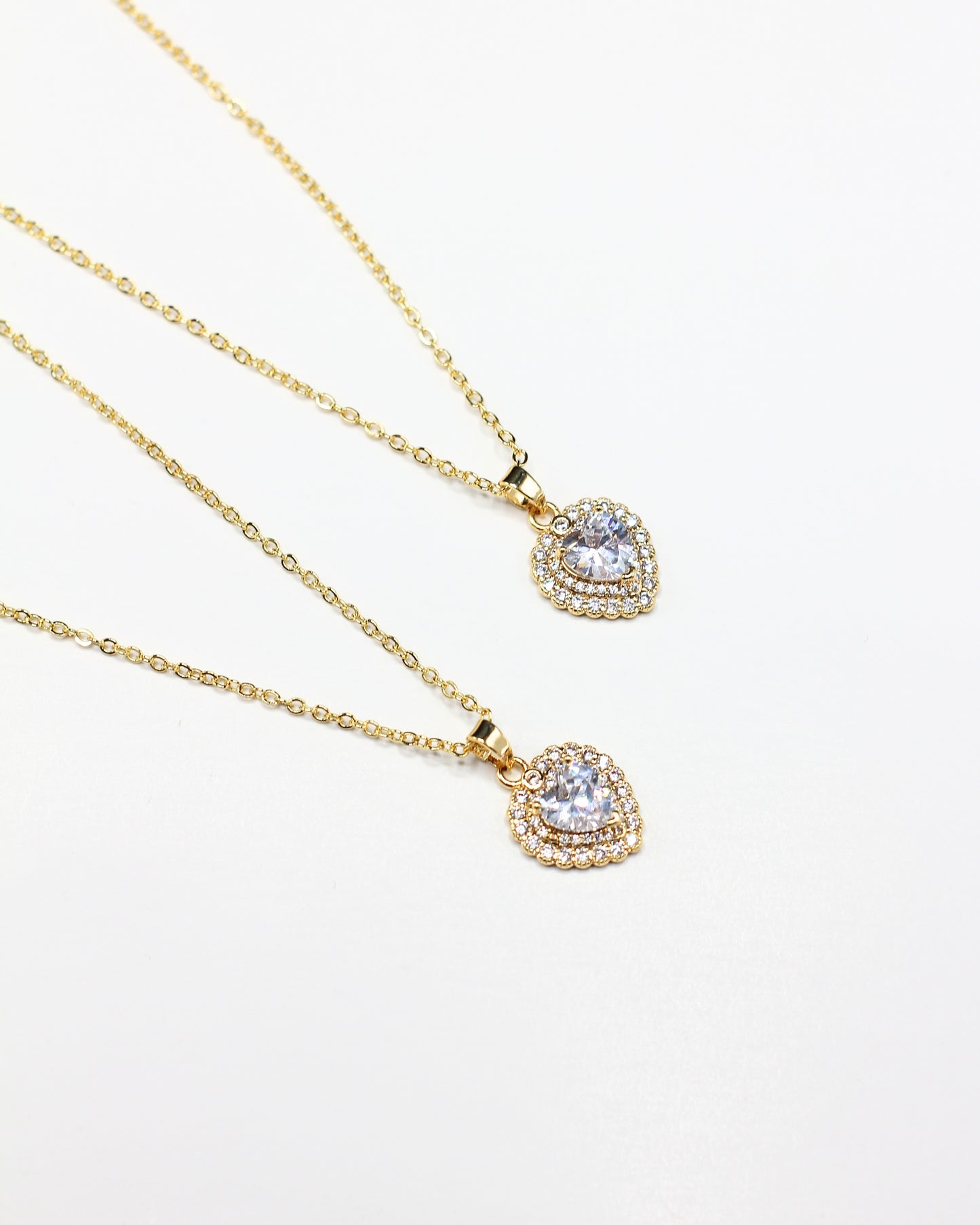 Golden Zircon Heart Necklace