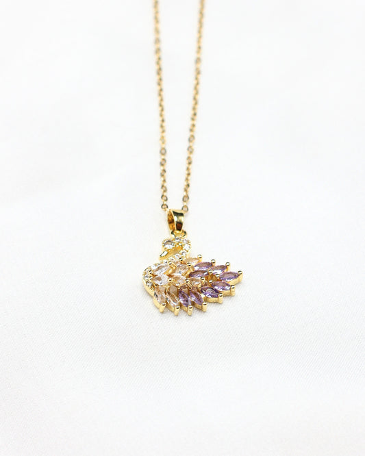 Pink Swan Zircon Necklace
