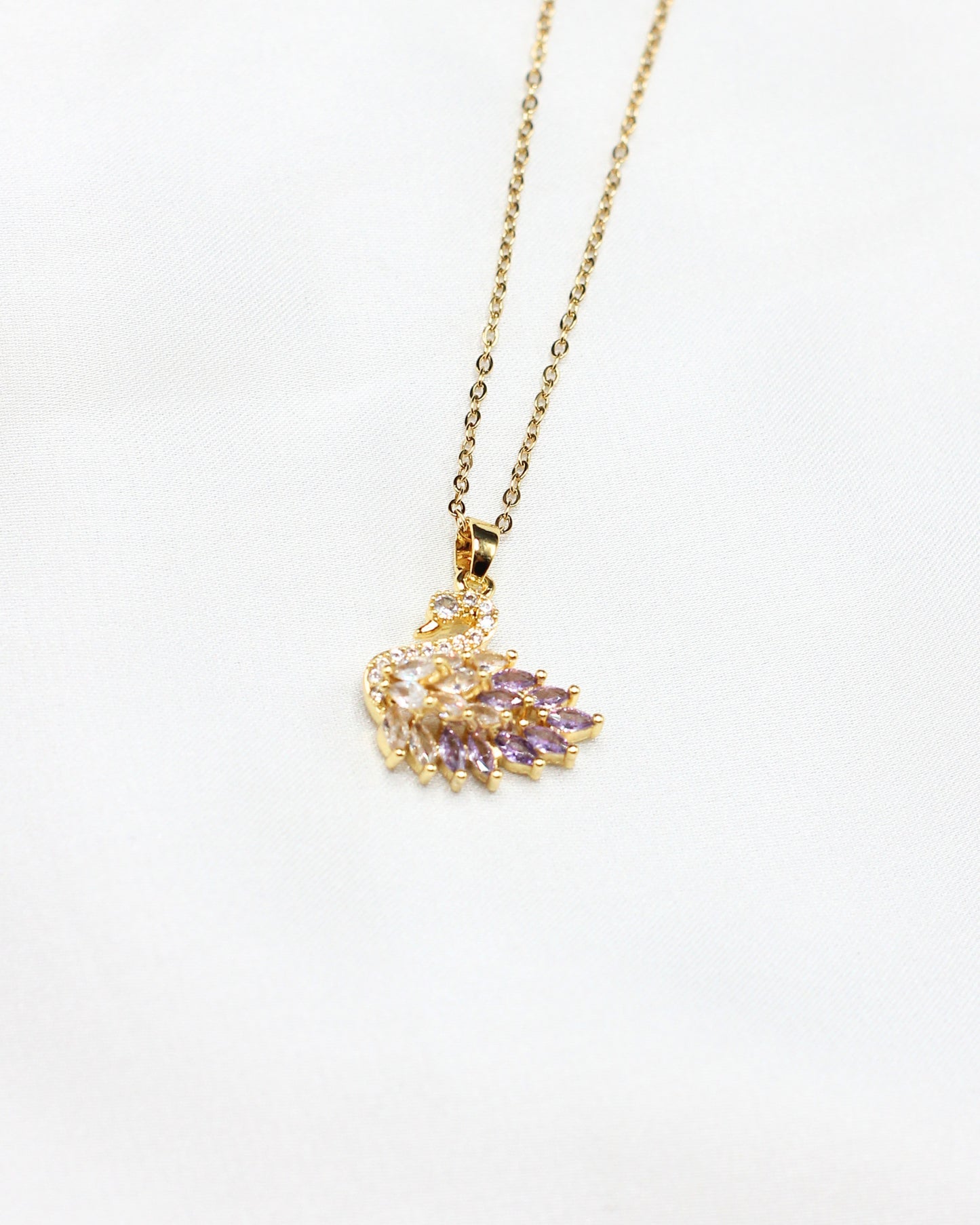 Pink Swan Zircon Necklace