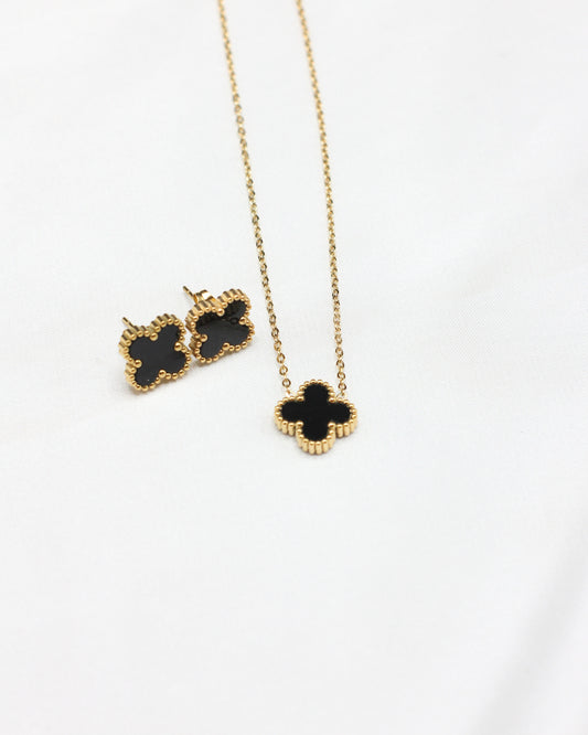 Clover Necklace & Stud Set