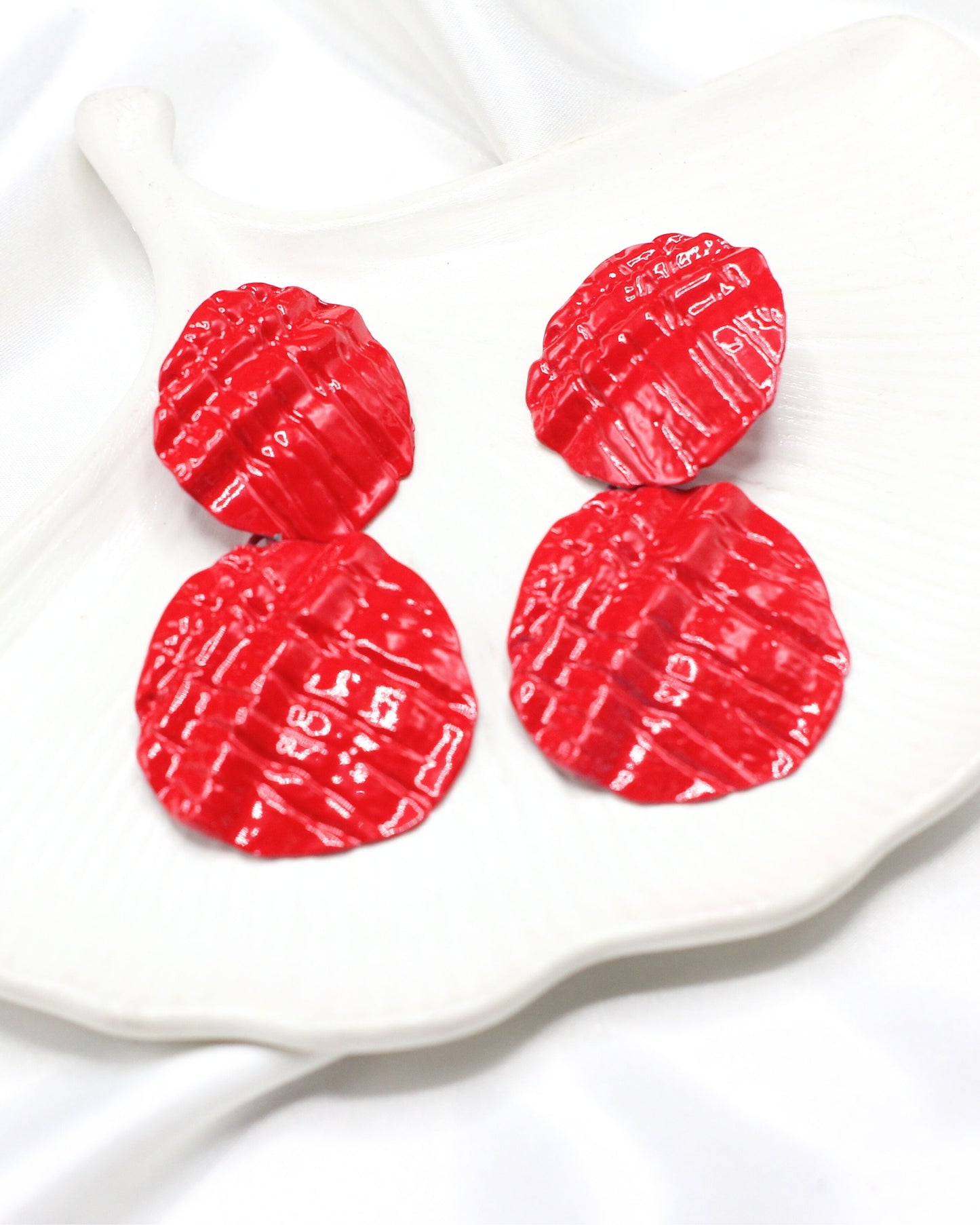 Chunky Red Earrings