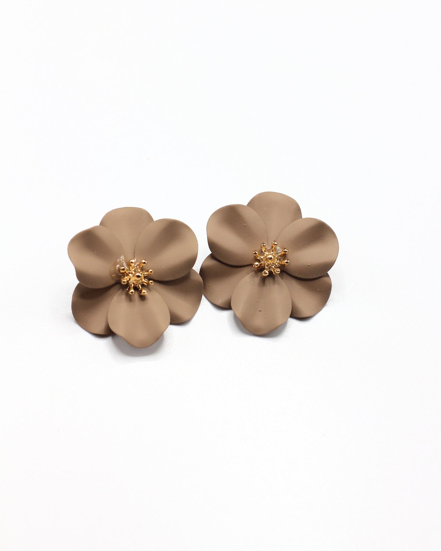 Brown Floral Earrings