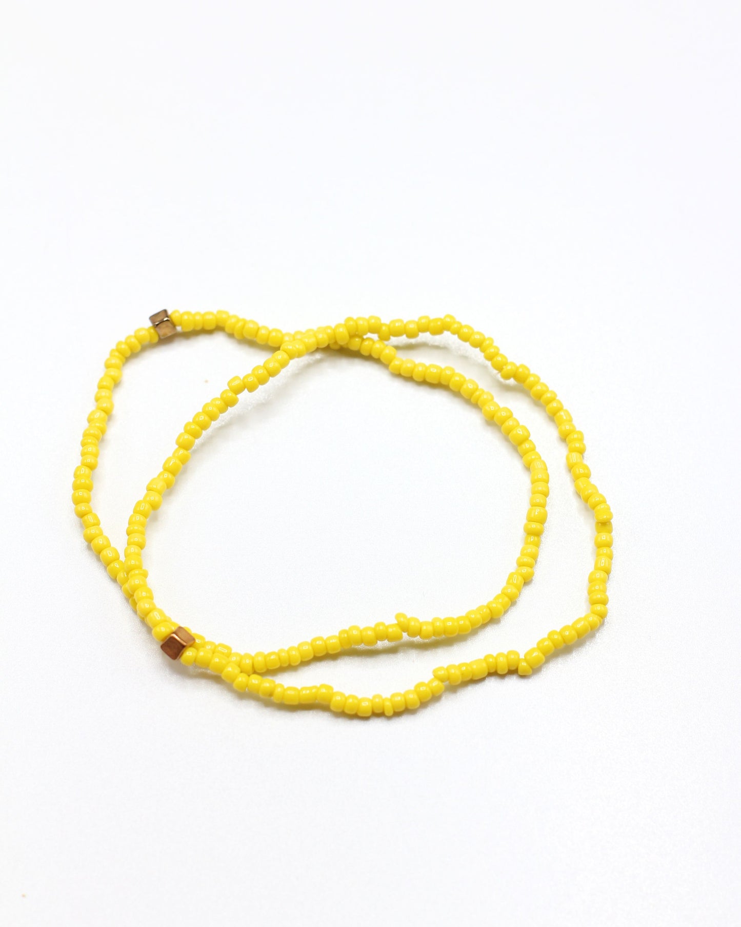 Yellow Beaded Bracelet Stack